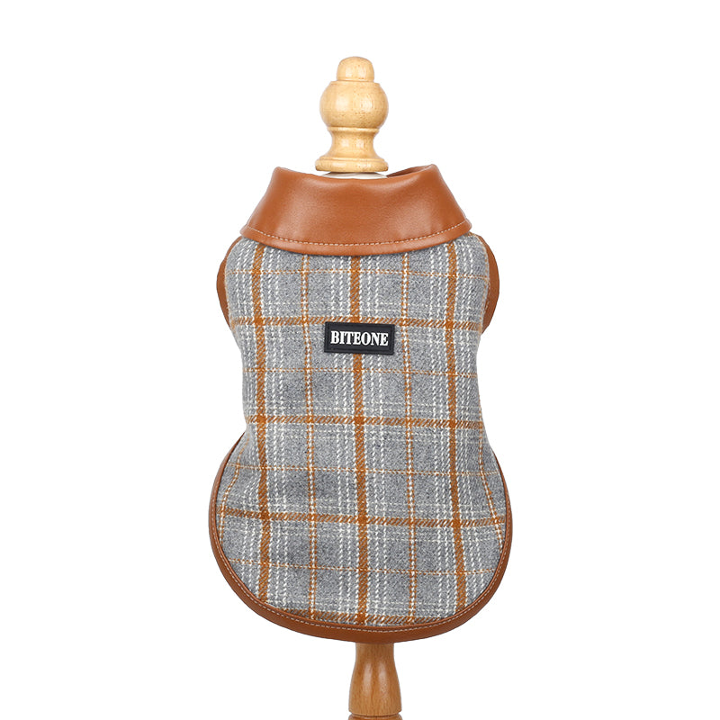 Cappuccino Wool Plaid Coat