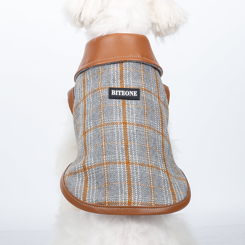 Cappuccino Plaid Wool Coat