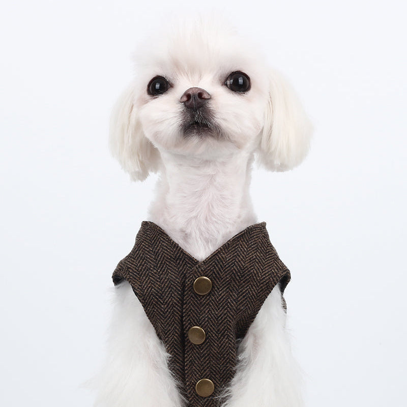 St. John Herringbone Wool Vest