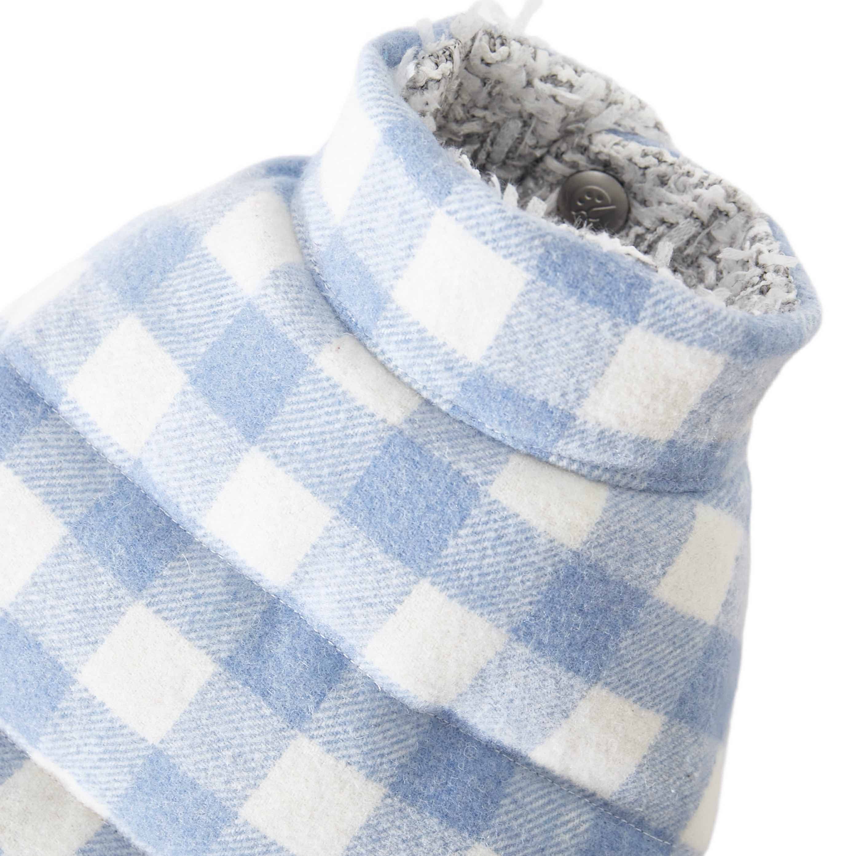 Silver Chanel-Style Plaid Puffer Jacket (Reversible)