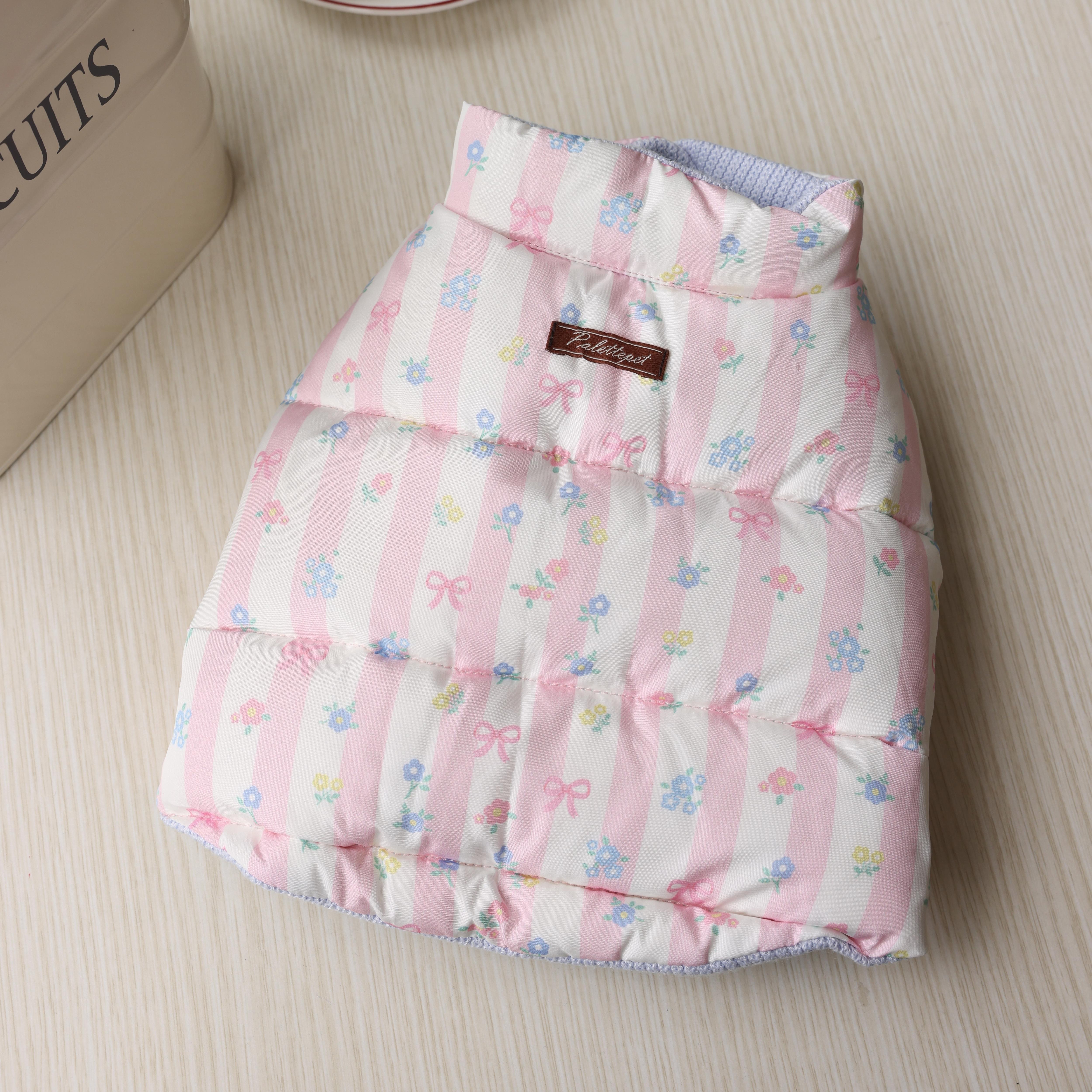 Blue Knitted Reversible Puffer Jacket