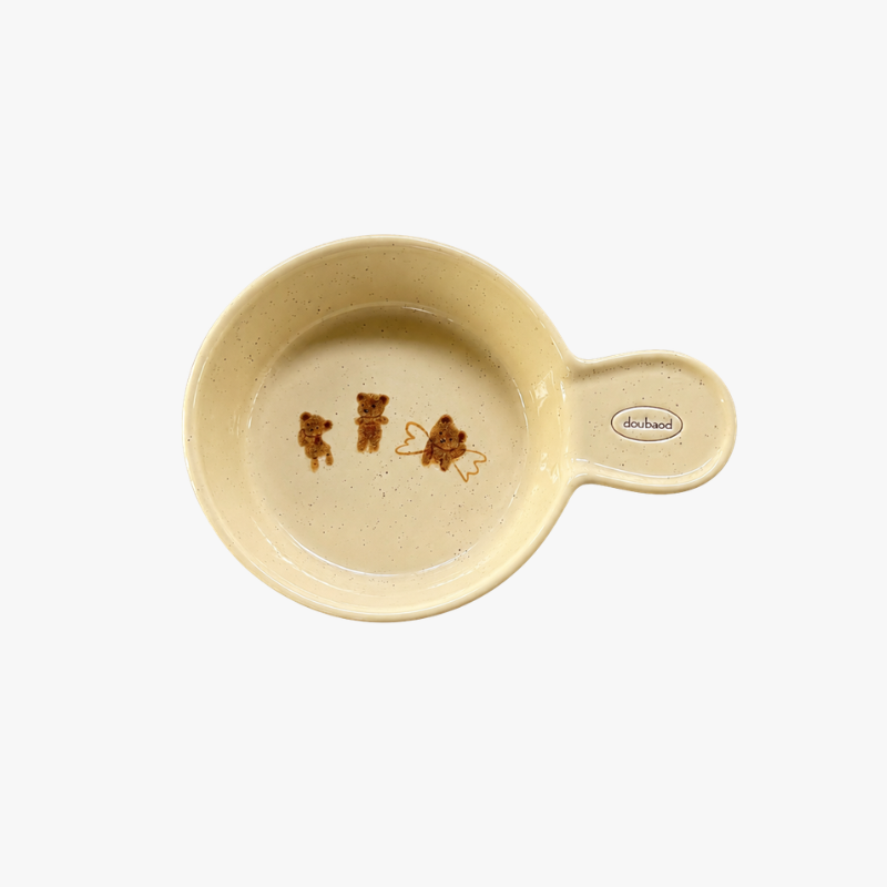 Bear Ceramic Pet Bowl with Handle