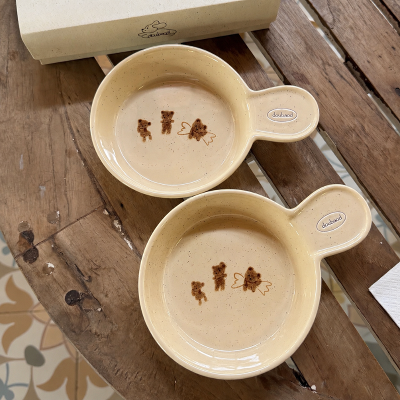Bear Ceramic Pet Bowl with Handle