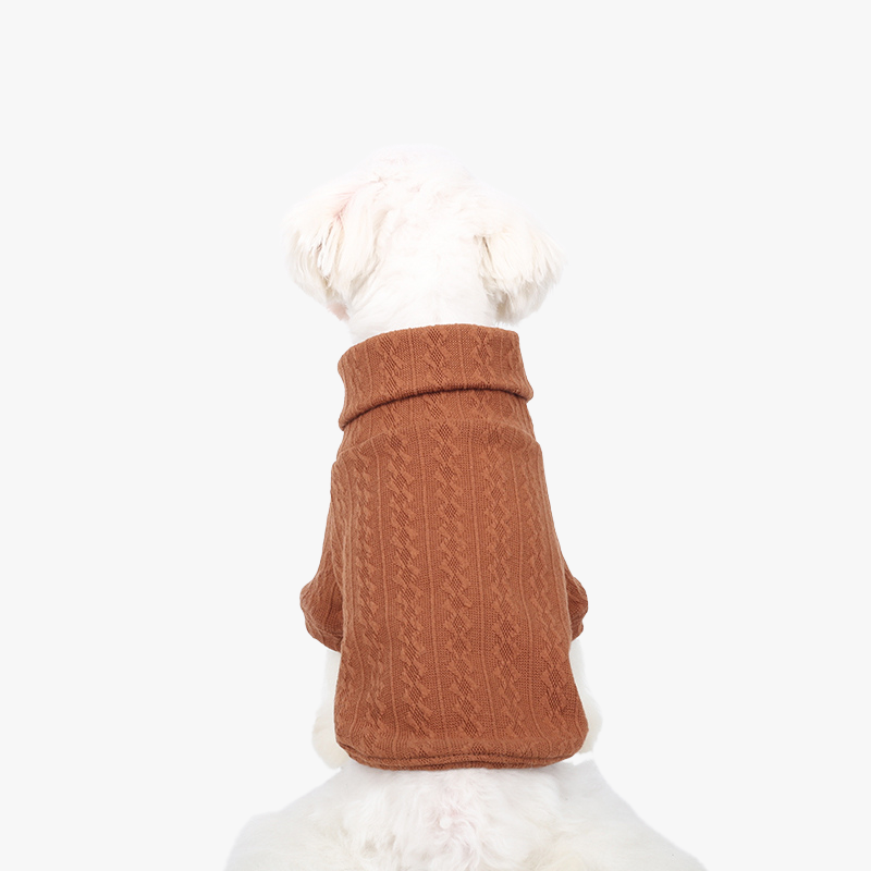 Caramel Turtleneck Knit Sweater