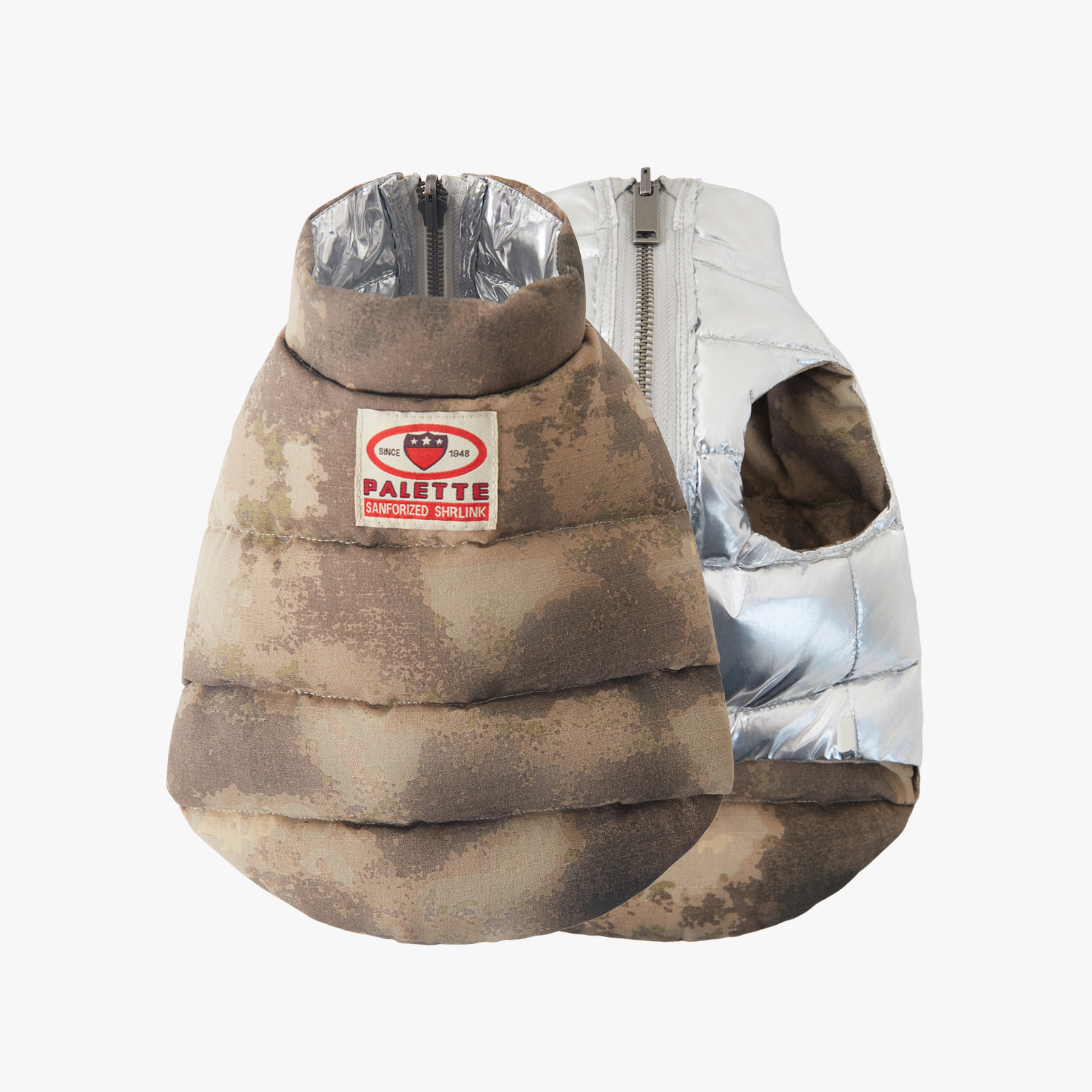 Camouflage Zip-Up Reversible Puffer Jacket