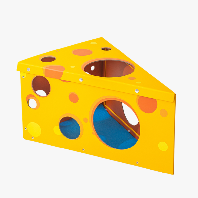 Cheese-Shaped Cat House with Scratching Board