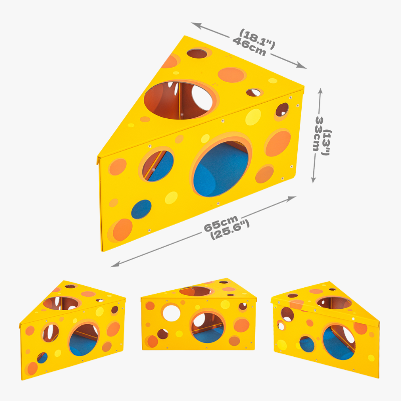 Cheese-Shaped Cat House with Scratching Board