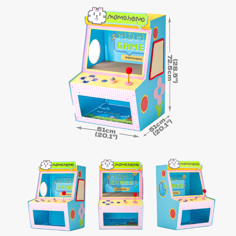 Gaming Console Cat House with Scratching Board